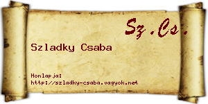 Szladky Csaba névjegykártya